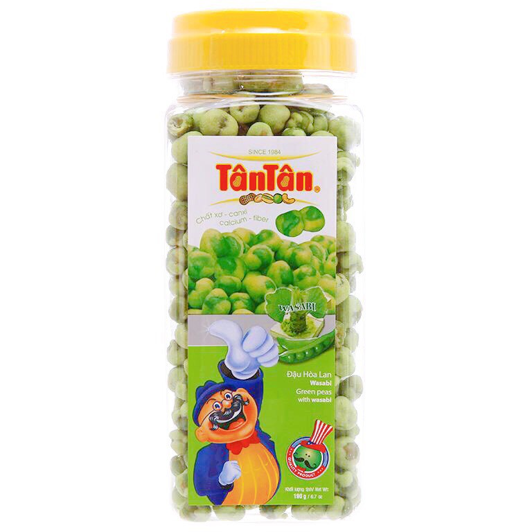 Đậu Hà Lan Tân Tân Vị Mù Tạt Wasabi (Hũ 190g)