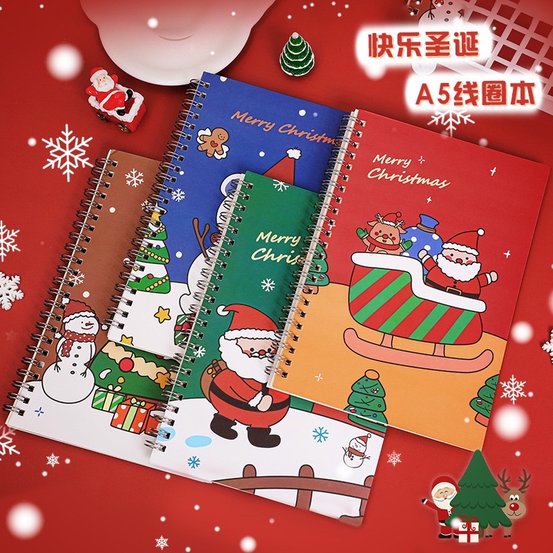 Sổ lò xo - tập học sinh mẫu giáng sinh noel 2021 (size 21x14cm/120 trang)