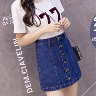 Chân váy jean xanh nữ 65