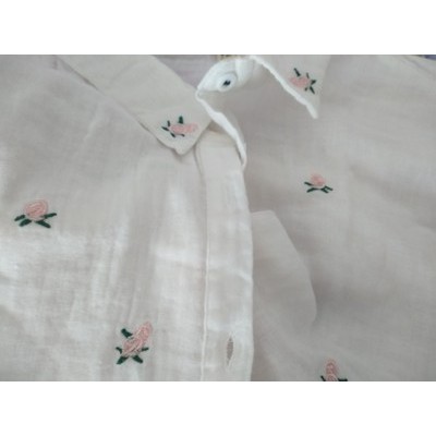 [ORDER] Áo sơ mi linen sô thêu hoa nhí , phong cách Nhật Bản 2019 | BigBuy360 - bigbuy360.vn