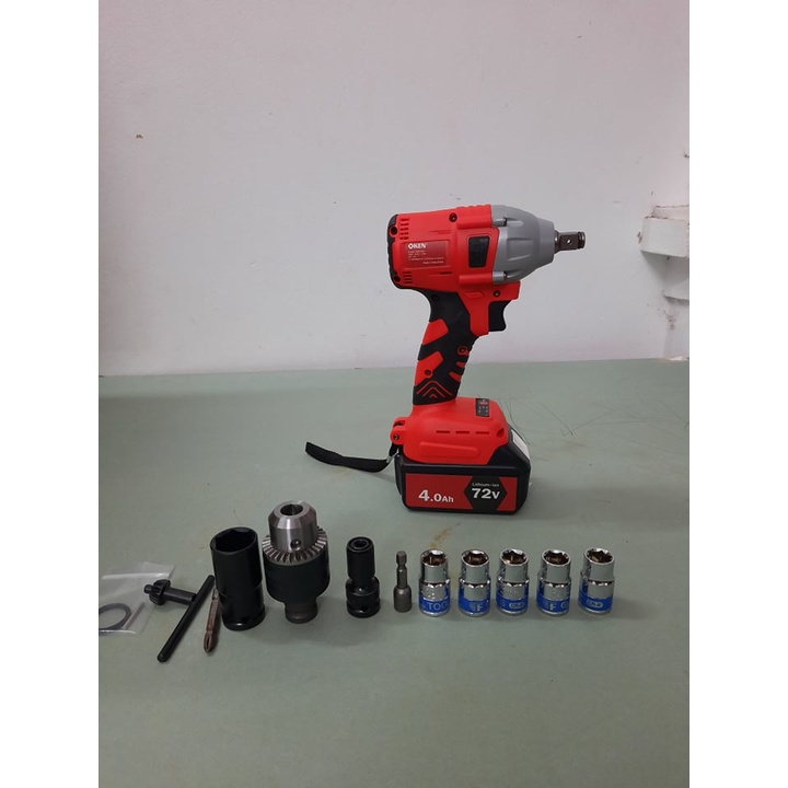 Máy Siết Bulong KEN 118V, Khoan Pin, Bắn Vít, Siết ốc KHÔNG CHỔI THAN, Loại 2 PIN kèm phụ kiện