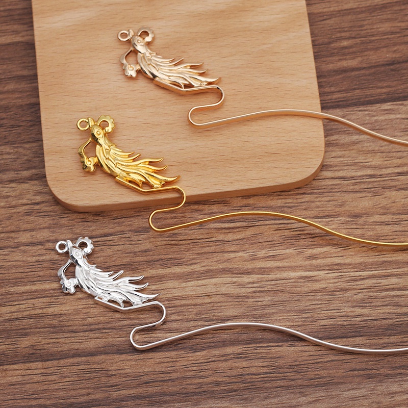Cán trâm đầu phượng hoàng 27*165mm nguyên liệu làm trâm làm trang sức cổ trang cosplay cổ phục việt phục