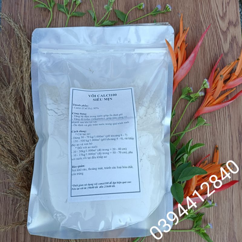 VÔI CALCI100 SIÊU MỊN - CANXI 100 TÚI 1KG