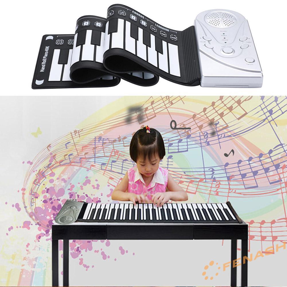 FE Portable 49-Key Flexible Silicone Roll Up Piano Folding Electronic Keyboard