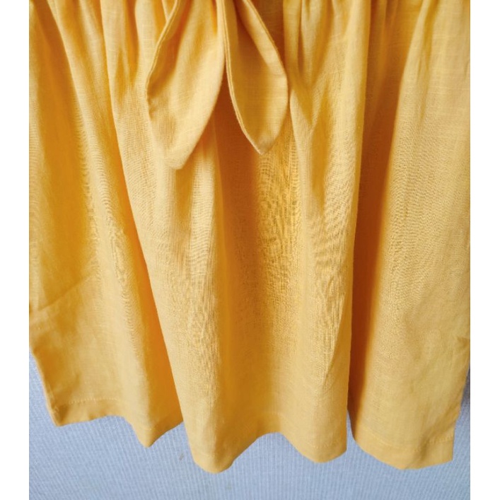 Đầm linen thủy thủ viền ren trắng cho bé gái