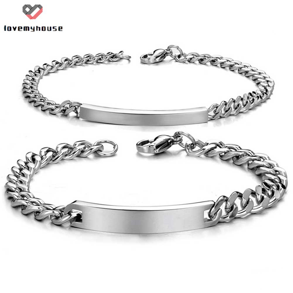 Vòng tay titanium phối dây xích cho nam và nữ