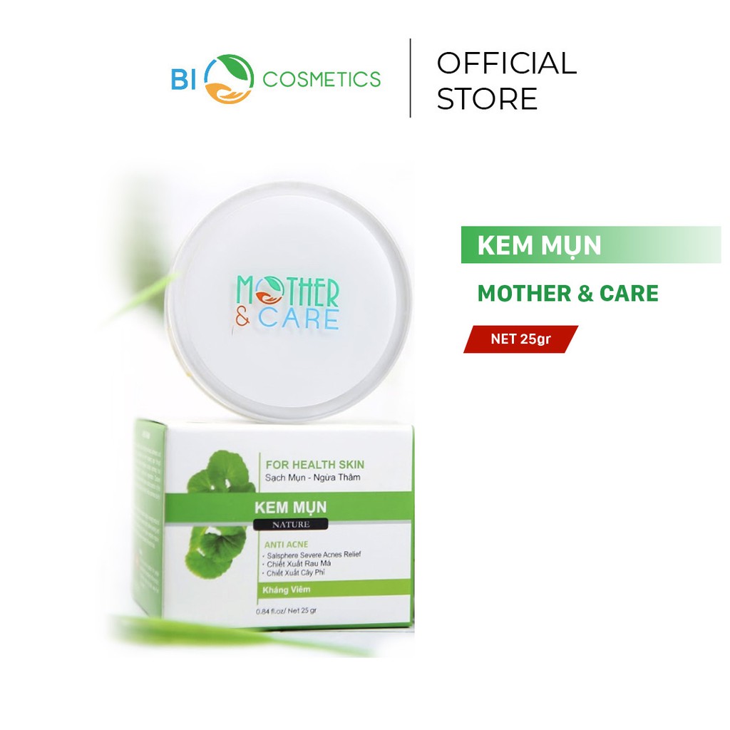 Kem Mụn Mother &amp; Care 25g - Giảm Mụn, Ngừa Thâm, Chiết Xuất Rau Má, Cây Phỉ