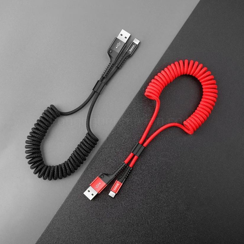 Cáp Lightning Dây Xoắn Lò Xo 1m Baseus