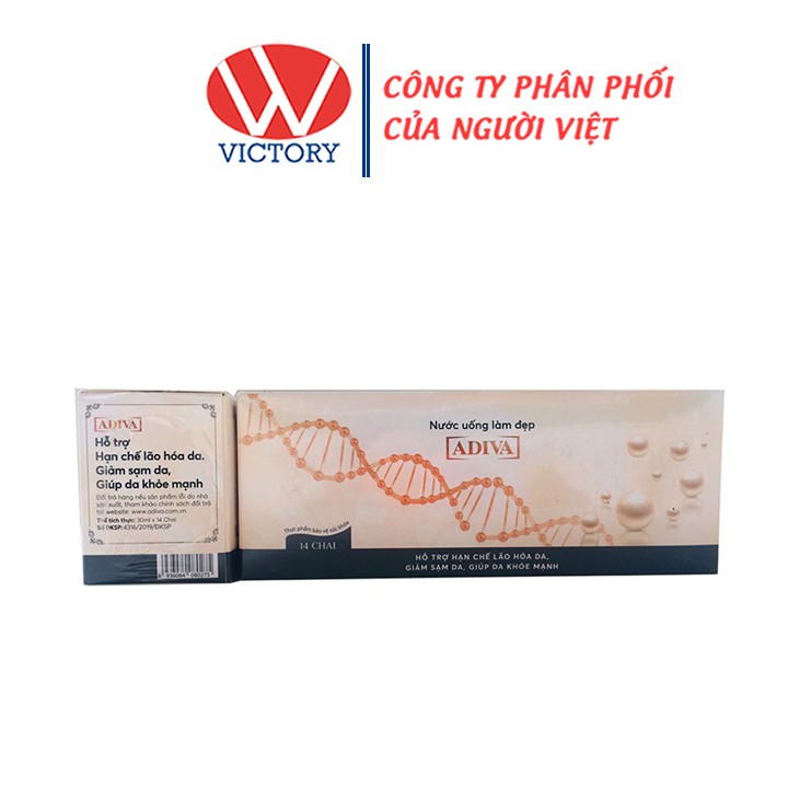 ADIVA Collagen Dạng Nước (Hộp 14 Chai) - Giúp Ngăn Ngừa Lão Hóa Hiệu Quả Cho Da - Victory Pharmacy