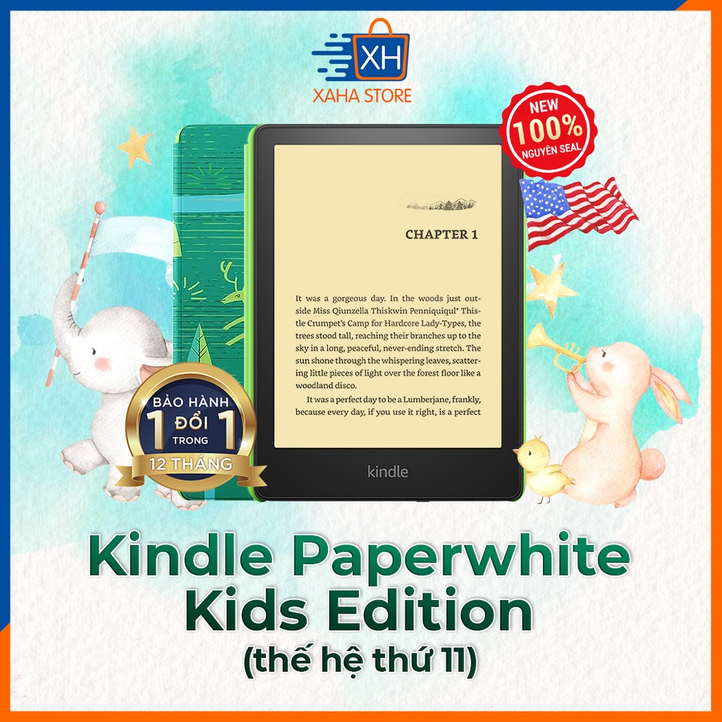 Máy Đọc Sách Kindle Amazon Paperwhite 5 Kids 11th Generation 2021 NEW 100% Phiên Bản Dành Cho Trẻ Em - Xaha Store