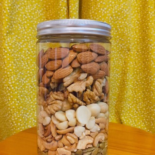 Mix 5 loại hạt (Óc chó, macca, điều, hạnh nhân, bí xanh) 500gr