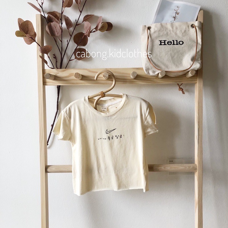 Áo thun trẻ em in chữ Hàn Quốc &lt;FREE SHIP&gt; 100% cotton mềm mịn