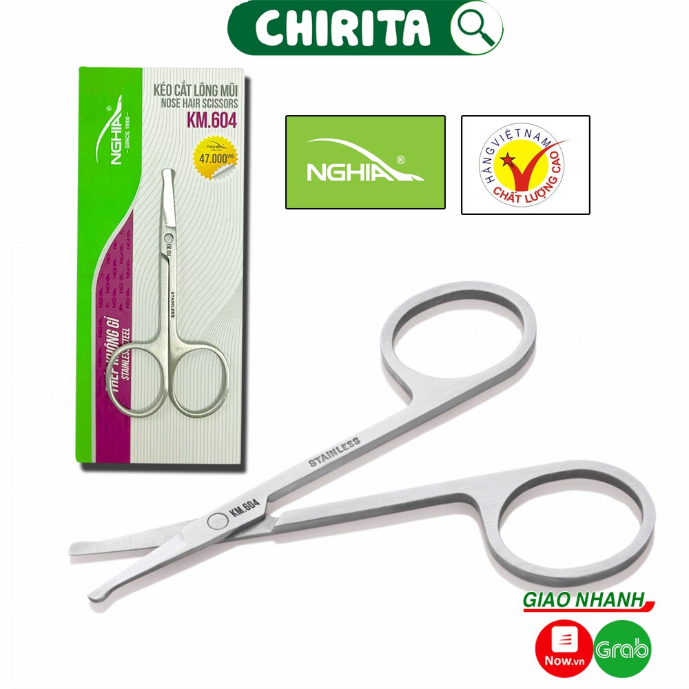 Kéo Cắt Tỉa Lông Mũi - Kiềm Nghĩa CHÍNH HÃNG - Chirita KM-604