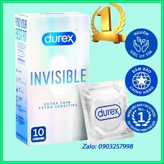 Bao cao su Durex Invisible Extra Thin Extra Sensitive 10 bao siêu mỏng