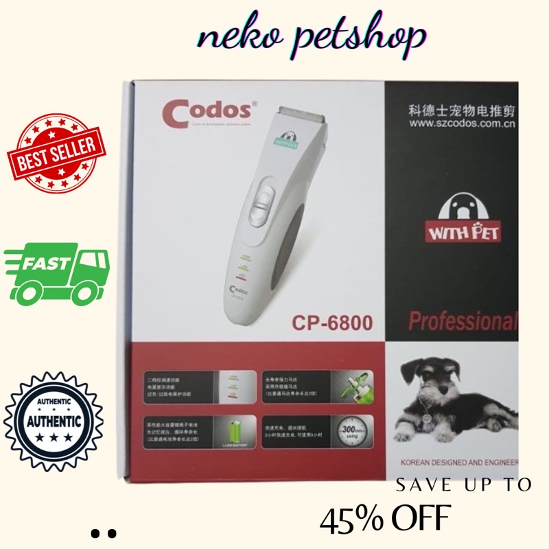 tông đơ cắt lông chó mèo codos 7800 và 6800 pro