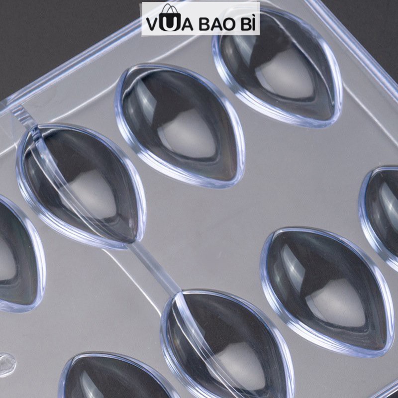 Khuôn socola hình giọt nước, khuôn socola nhựa cứng hình cánh hoa, hạt mắc ca 16 viên VUA BAO BÌ