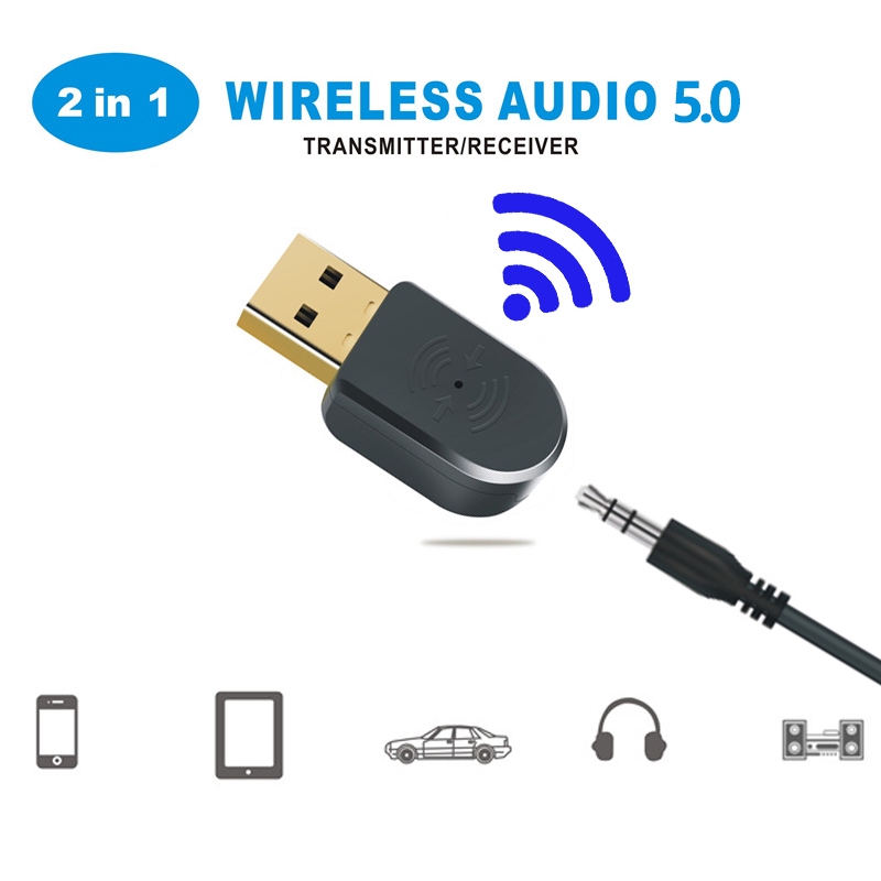 Bộ Thu Phát Âm Thanh Goojodoq Bluetooth V5.0 2 Trong 1 Cho USB Kèm Cuộc Gọi