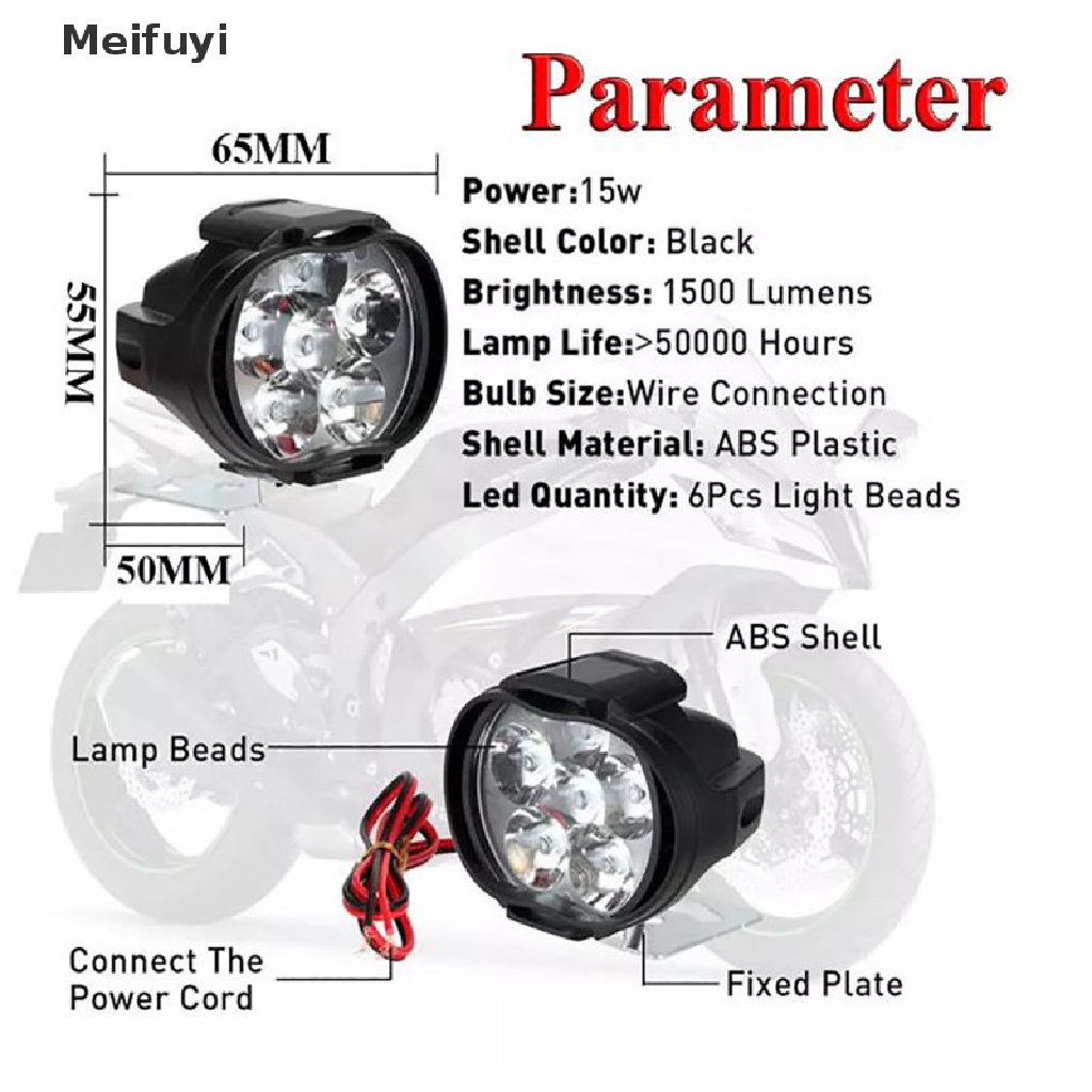 Cặp đèn pha VN439 6 bóng LED siêu sáng dành cho xe máy