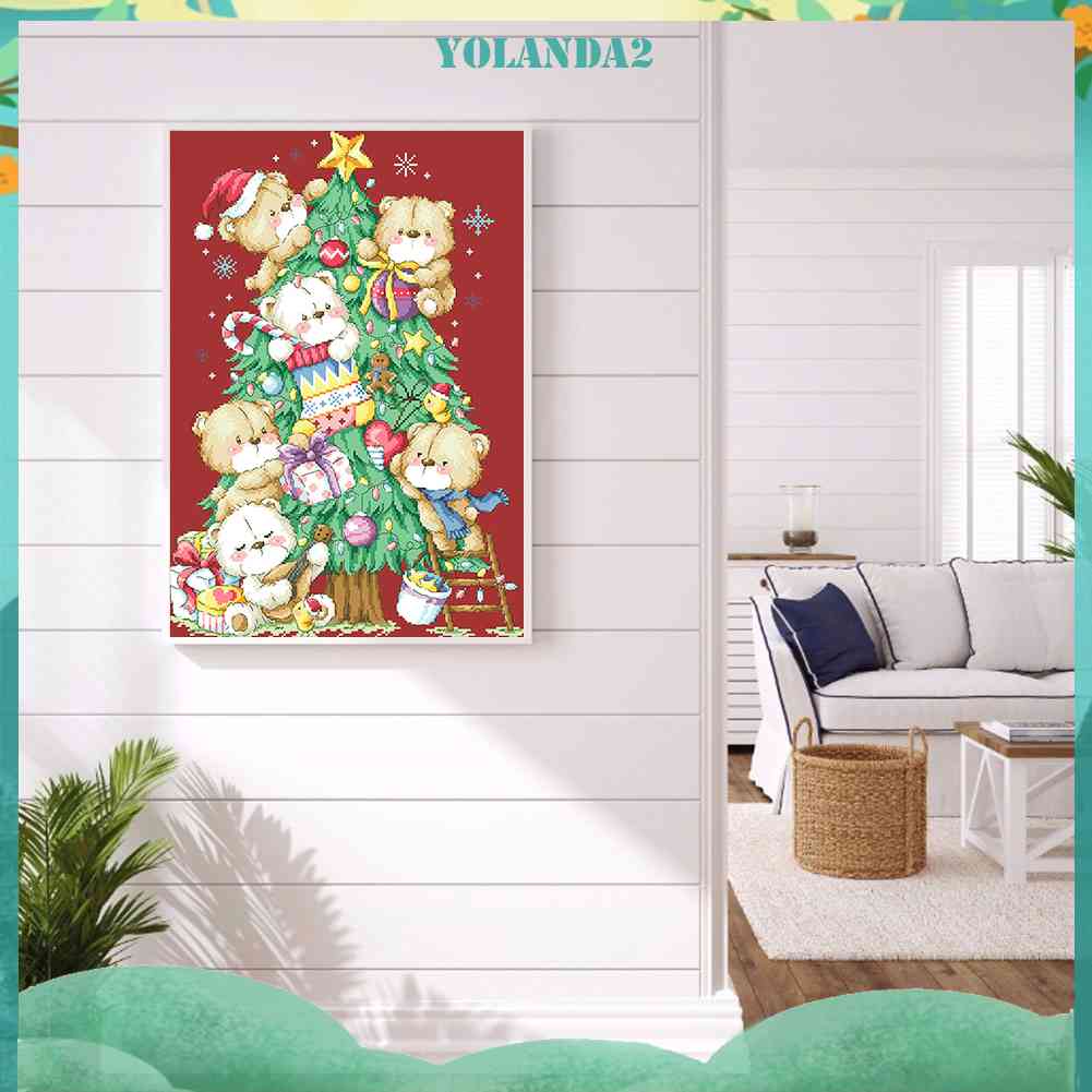 Toàn Bộ Bộ Tranh Thêu Chữ Thập 11CT Hình Cây Thông Noel
