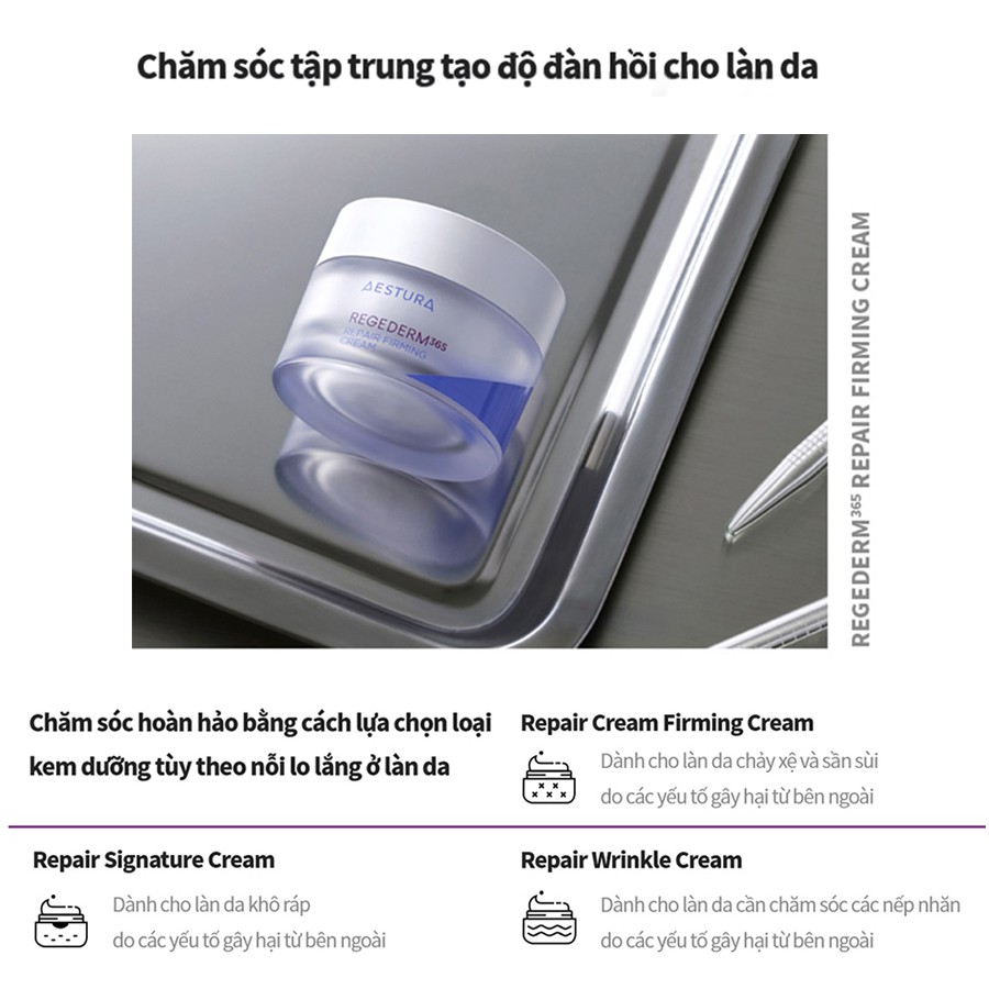 Kem dưỡng giúp cải thiện làn da Aestura Regederm365 Repair Firming Cream 50ml Daily Beauty Official
