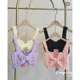 Áo kiểu nữ 2 dây nơ ngực chất thun xốp ô vuông hot