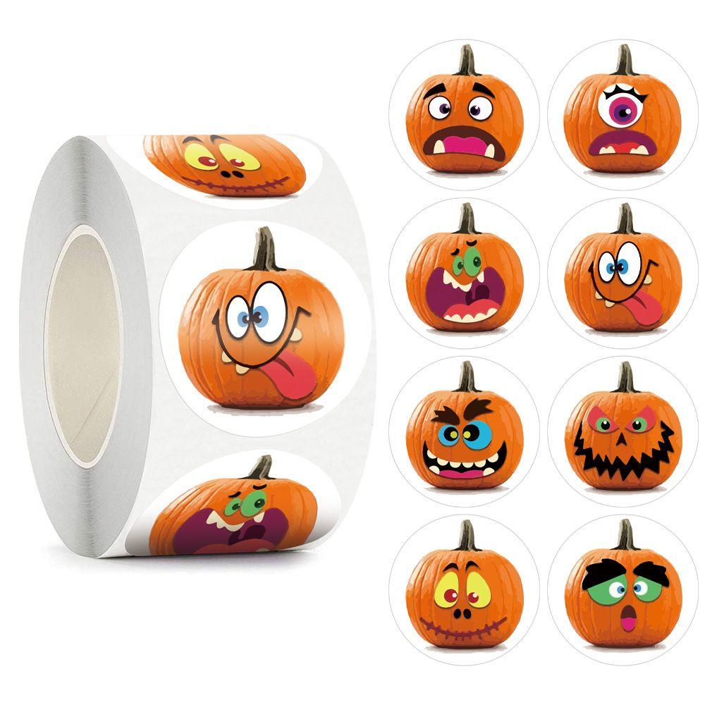 Sticker Dán Trang Trí Tiệc Hình Bí Ngô Mặt Cười Dễ Thương DIY
