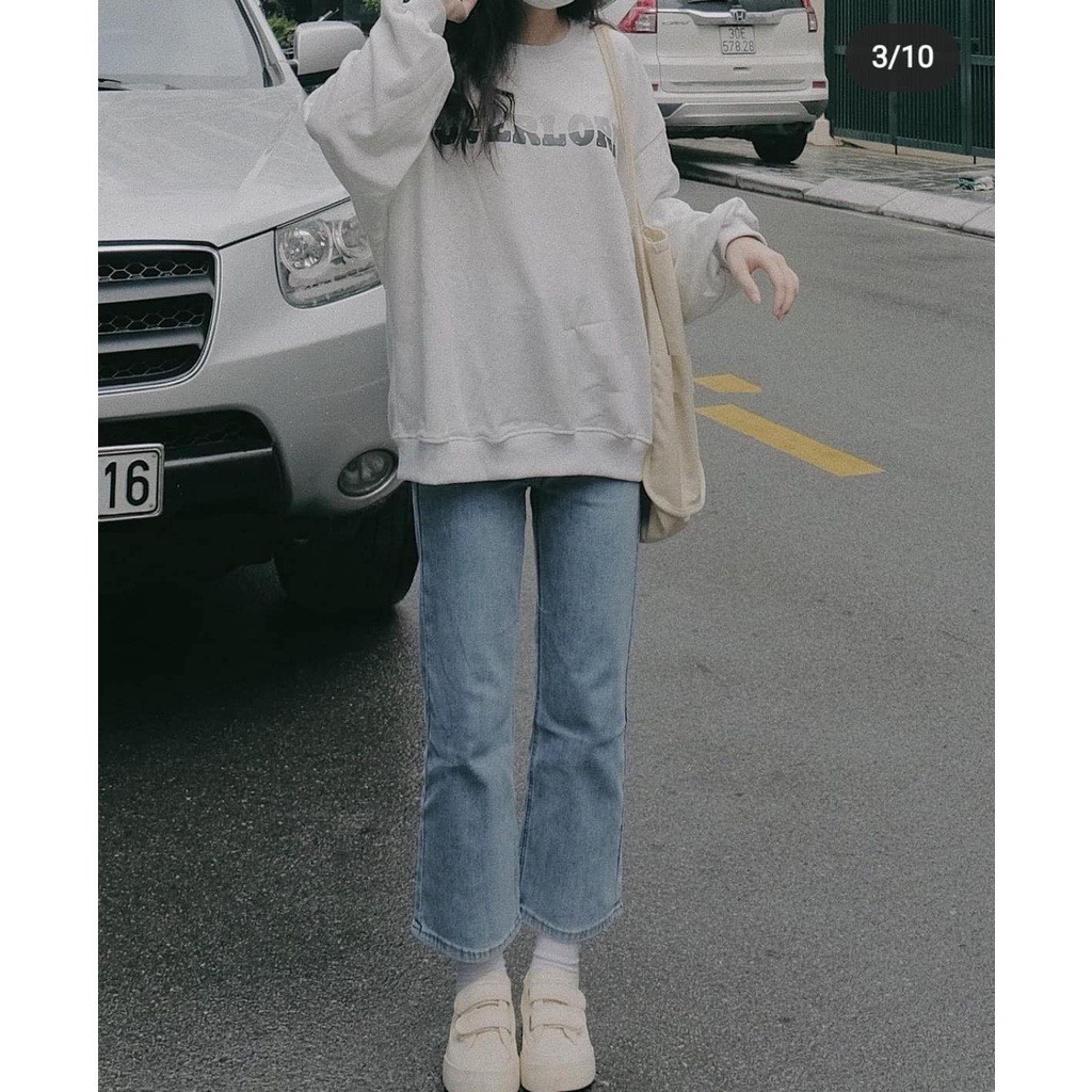 Áo Sweater In Chữ OVERLORD Áo Sweater Tay Bồng Chất Nỉ Ngoại Dày Dặn Form Rộng Freesize Unisex Ảnh Thật