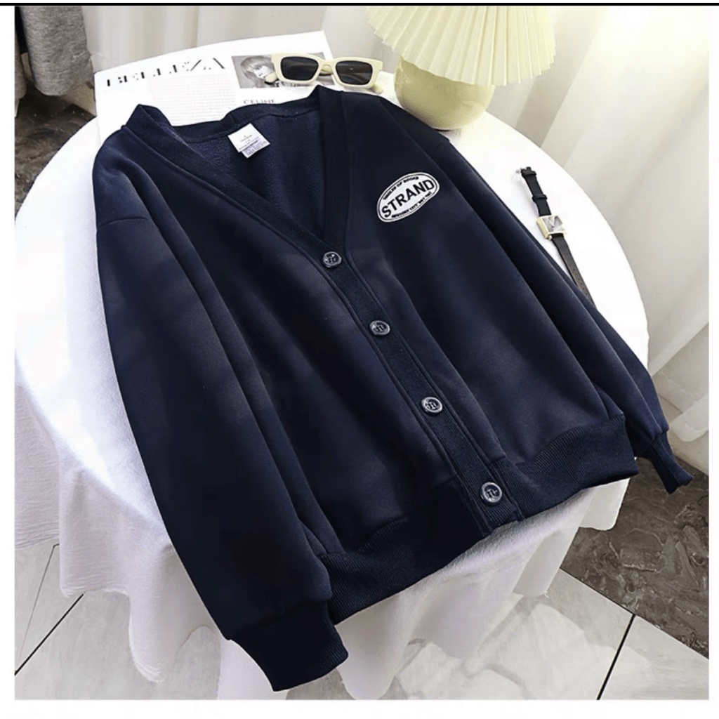 Áo Khoác Cadigan Nữ Tay Phồng Chất Nỉ 1 Lớp Logo Thêu Form Rộng Che Nắng Mặc Đẹp [NEW UNISEX]