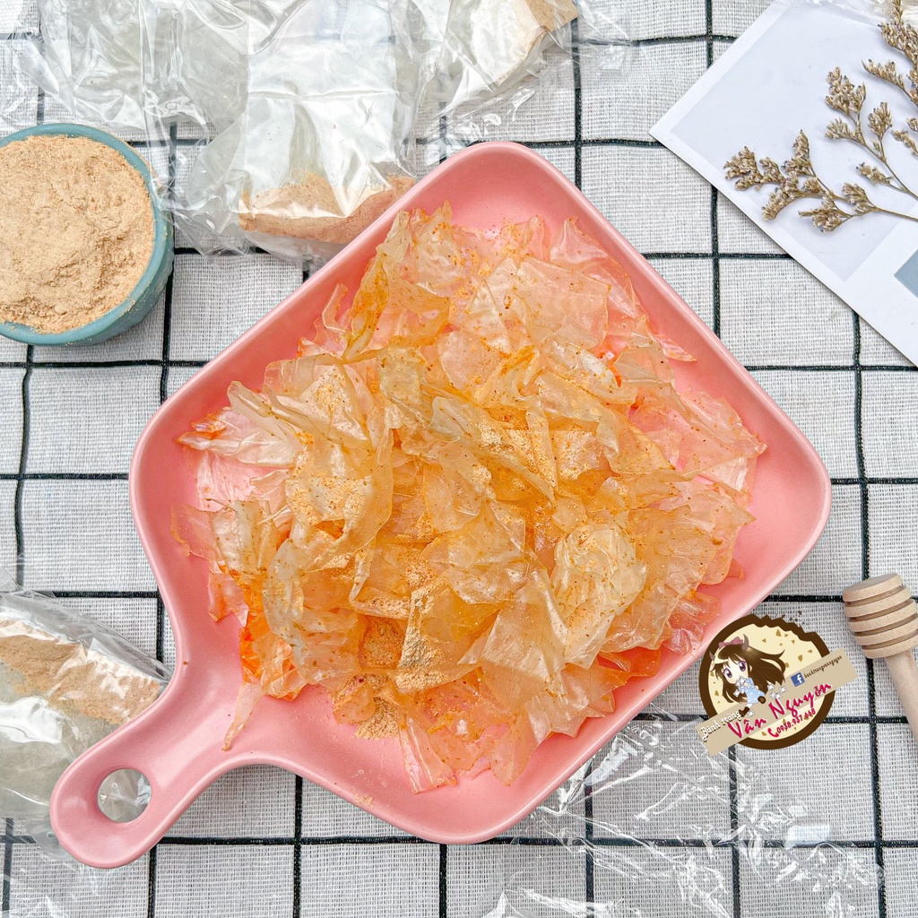 Bánh tráng phơi sương trộn muối nhuyễn tắc. Bánh tráng Vân Nguyễn