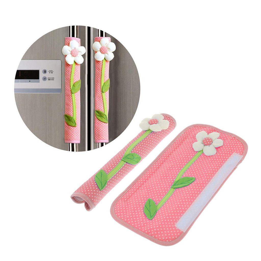 Epoch 1 Tấm Vải Bọc Tay Cầm Cửa Tủ Lạnh Mềm Mại Hình Hoa An Toàn Cho Bé