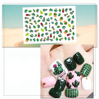 Sticker dán móng xương rồng 3d 0963