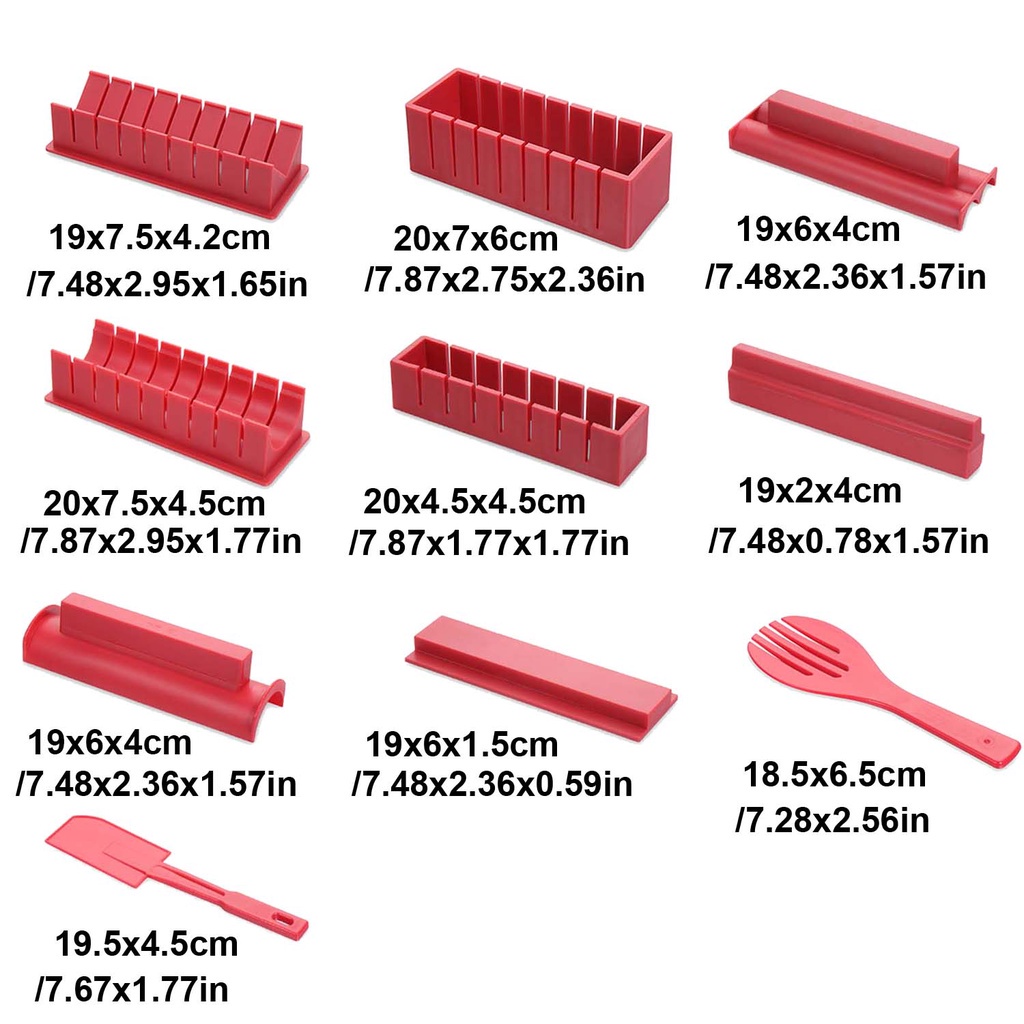 Set 3/10 Khuôn Làm Sushi DIY Đa Năng Chống Dính Phong Cách Nhật Bản Tiện Dụng