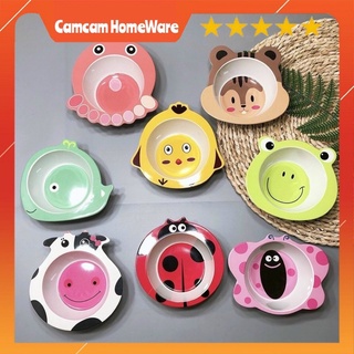 Bát bột phíp ăn dặm hình thú trẻ em ngộ nghĩnh cam homeware