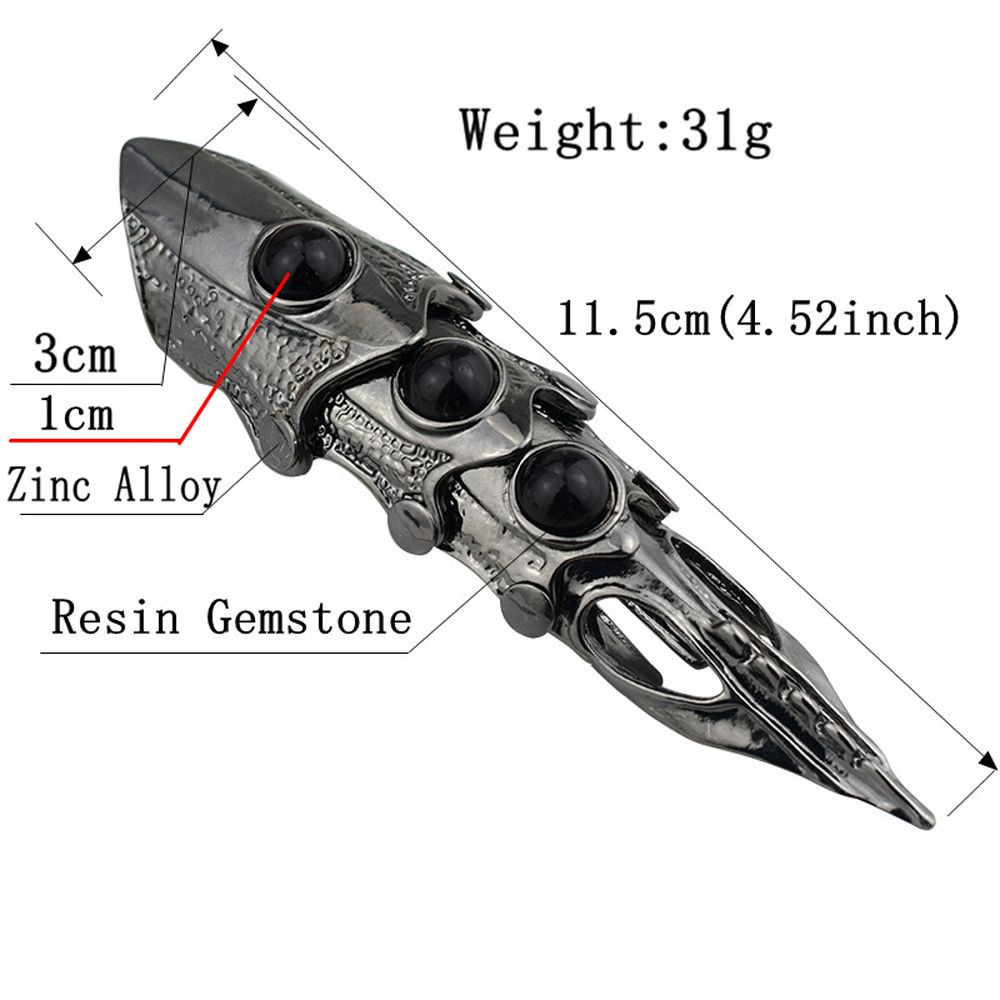 Nhẫn ngón tay hợp kim dáng dài kiểu đầu lâu động vật phong cách Hàn Quốc cá tính thời trang dành cho nam