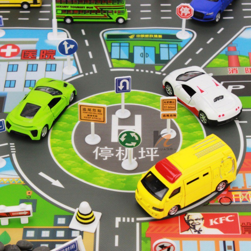 Bộ đồ chơi xe hơi chạy trên đường phố sáng tạo thú vị cho bé