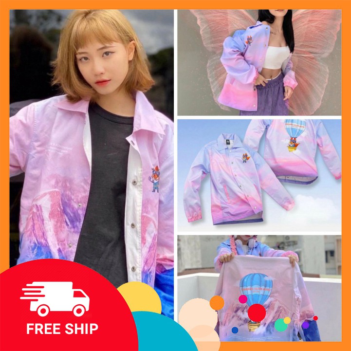 [HOT] ÁO KHOÁC DÙ 2 LỚP HỌA TIẾT MÀU LOANG 3D NỮ NAM COULE 2020