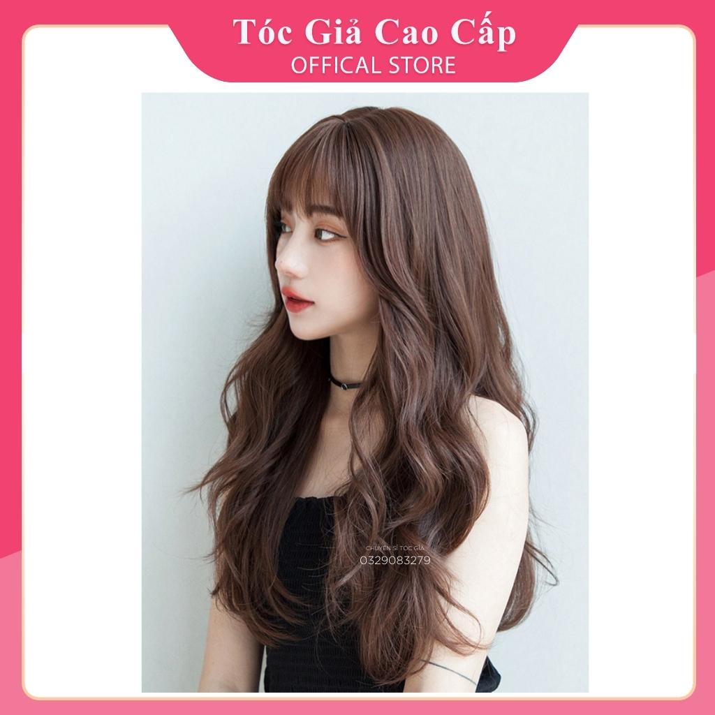 Tóc giả nguyên đầu xoăn lửng 50cm, 2069, Tặng kèm lưới trùm