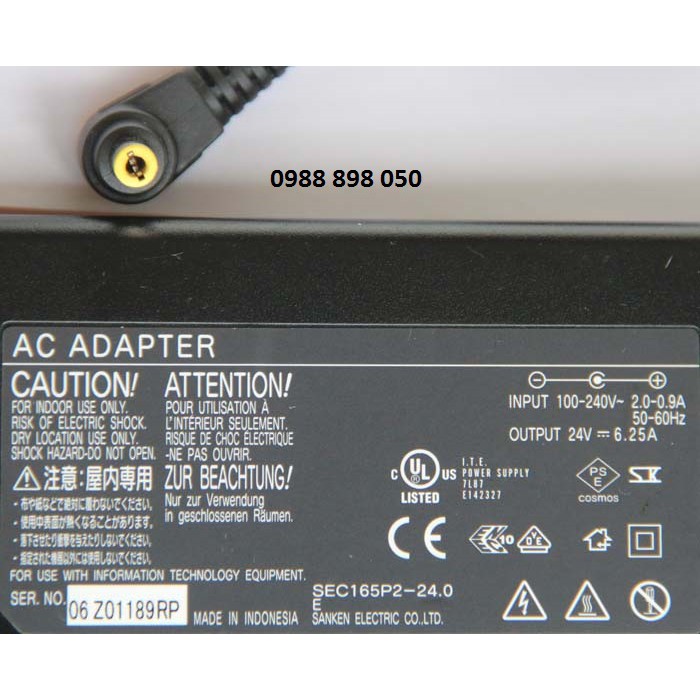 ADAPTER NGUỒN FUJITSU 24V 6.25A (150W) BẢN GỐC