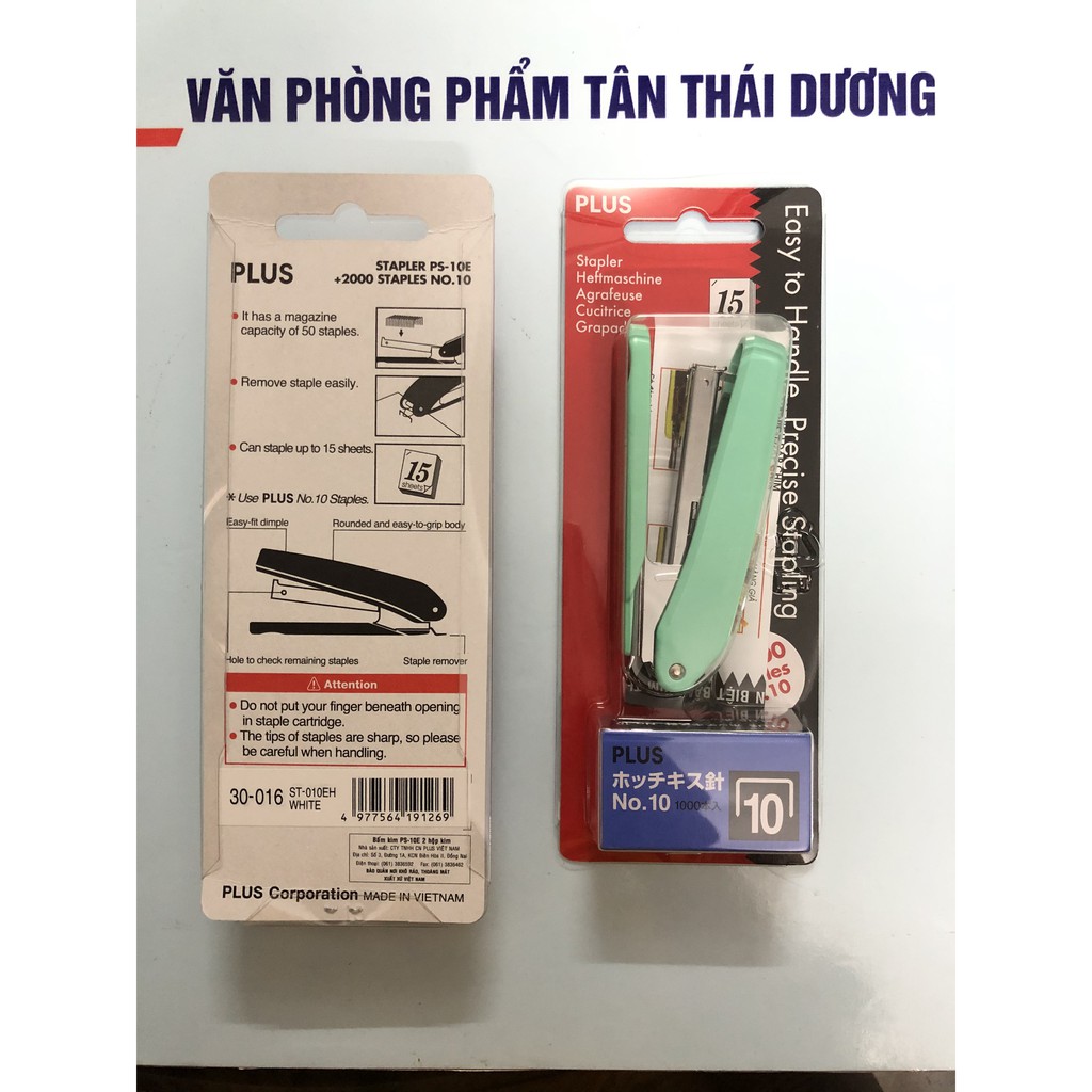 máy dập ghim plus số 10 kèm 2 hộp ghim