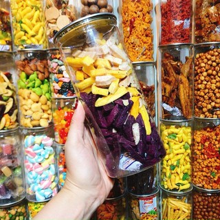 [Mã DAUMUD giảm 10k đơn 200k] 300gr Khoai sấy mix 3 vị loại ngon (khoai vàng ,khoai lang tím, khoai môn)
