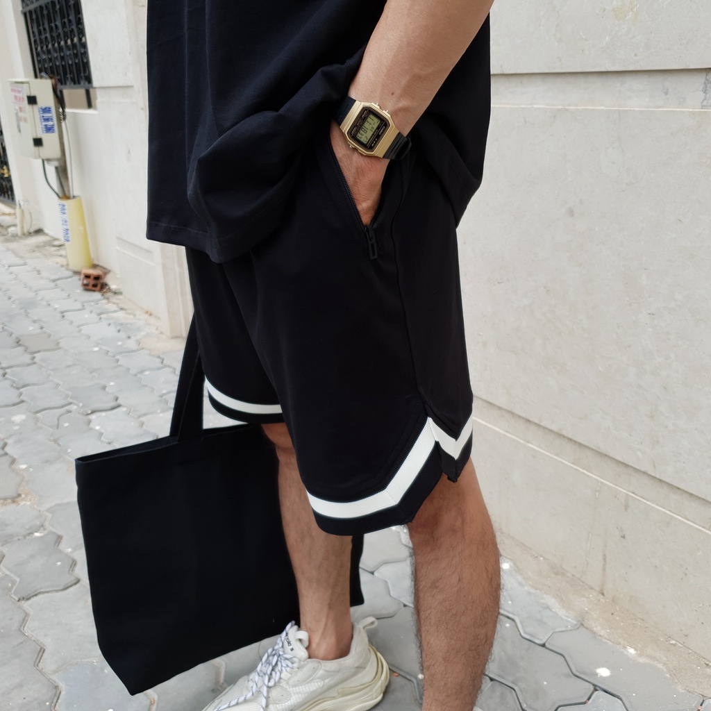 Túi tote DATINO vải canvas có dây kéo, có túi nhỏ bên trong