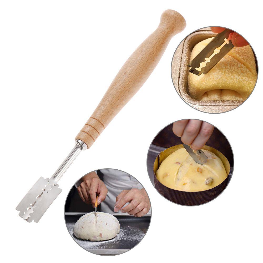 Dụng Cụ Cắt Bánh Mì Với Tay Cầm Bằng Gỗ Mỏng KENT1