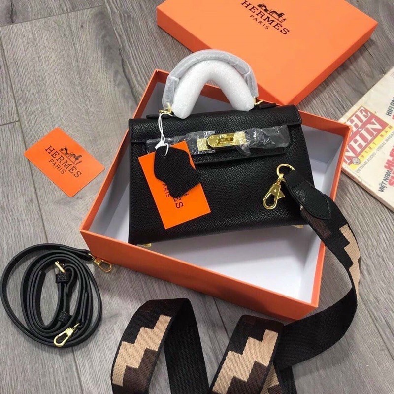 MẪU MỚI 2 DÂY ĐEO- Túi kelly kèm 2 dây đeo size 19cm loại đẹp | BigBuy360 - bigbuy360.vn