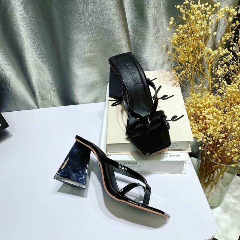 Giày gót tam giác YUMI quai mảnh chữ A cao 9cm xinh xắn thanh lịch hót 2022