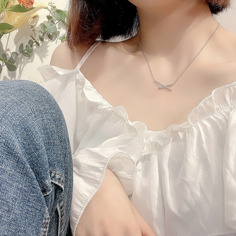 Vòng cổ Mặt Chữ X Sang Trọng Phong Cách Hàn Quốc Cho Nữ