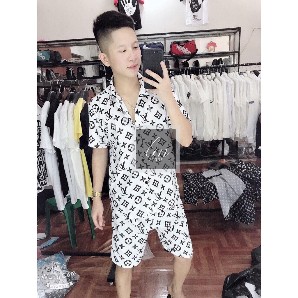 💝 ĐẸP XUẤT SẮC 💝 Bộ Quần Áo Pizama Nam Chất Liệu Kate Thái Cực Hot Q8