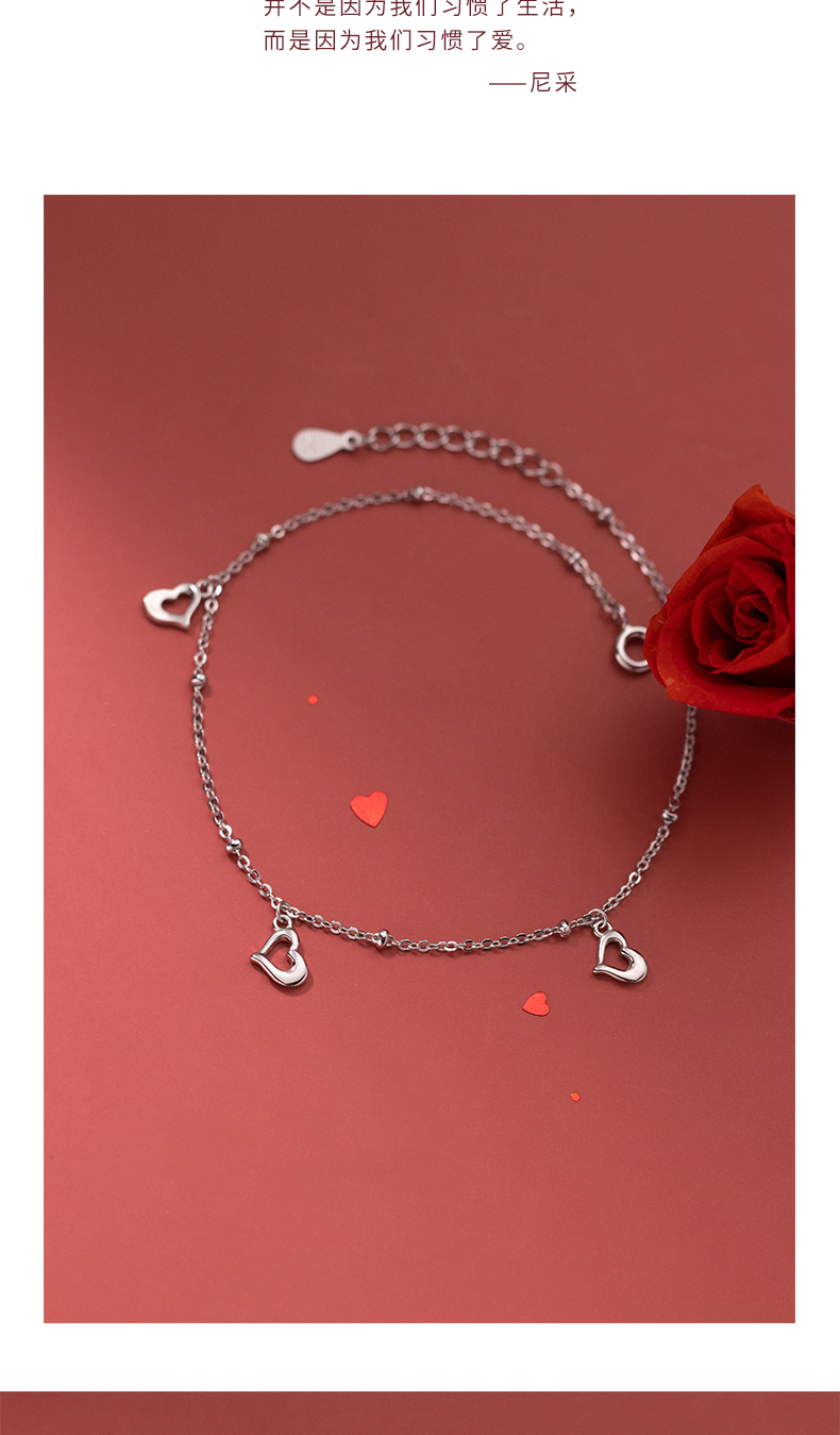 Lắc Chân Mạ Bạc 925 Hình Trái Tim Xinh Xắn Cho Nữ | BigBuy360 - bigbuy360.vn