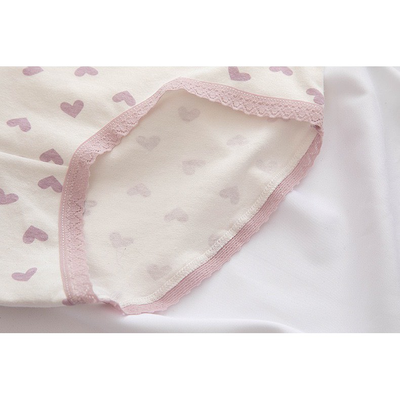Quần lót Nữ Cotton Tim Tingweiya tím đính nơ kháng khuẩn tôn dáng mã L110 | BigBuy360 - bigbuy360.vn
