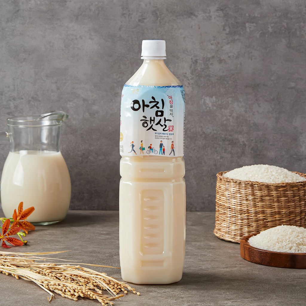 Nước gạo Hàn Quốc Morning Rice, nước gạo lứt đen Woongjin chai 1.5L
