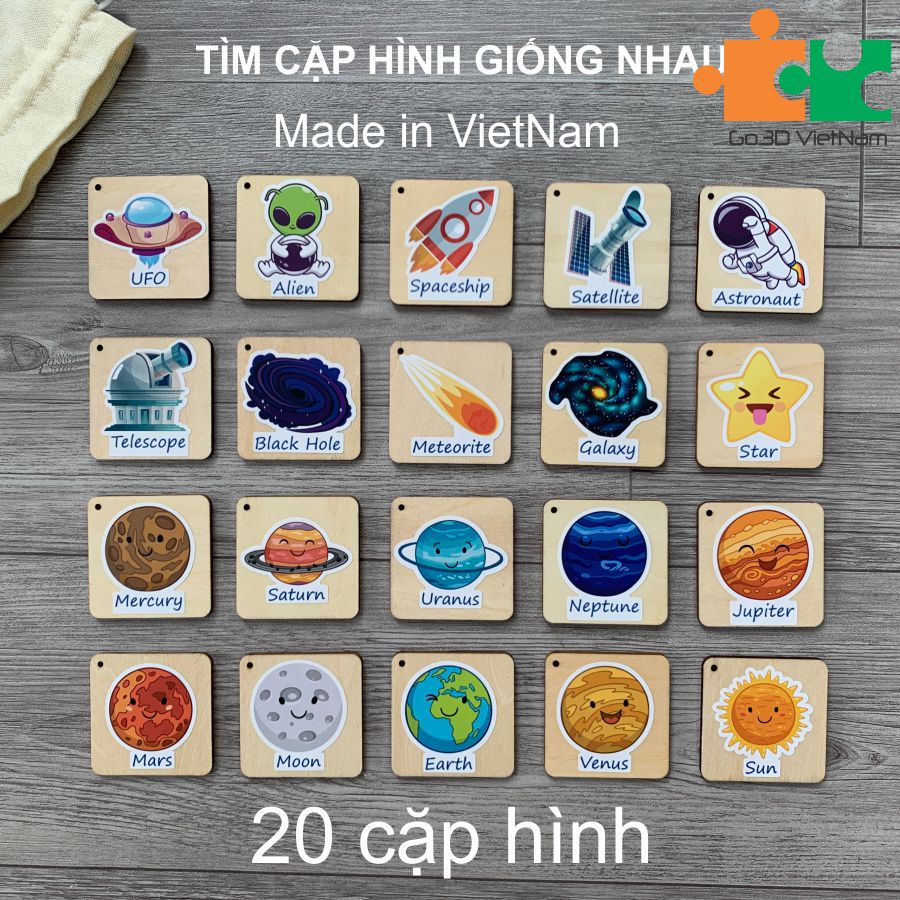 Tìm cặp đôi giống nhau, chủ đề các hành tinh